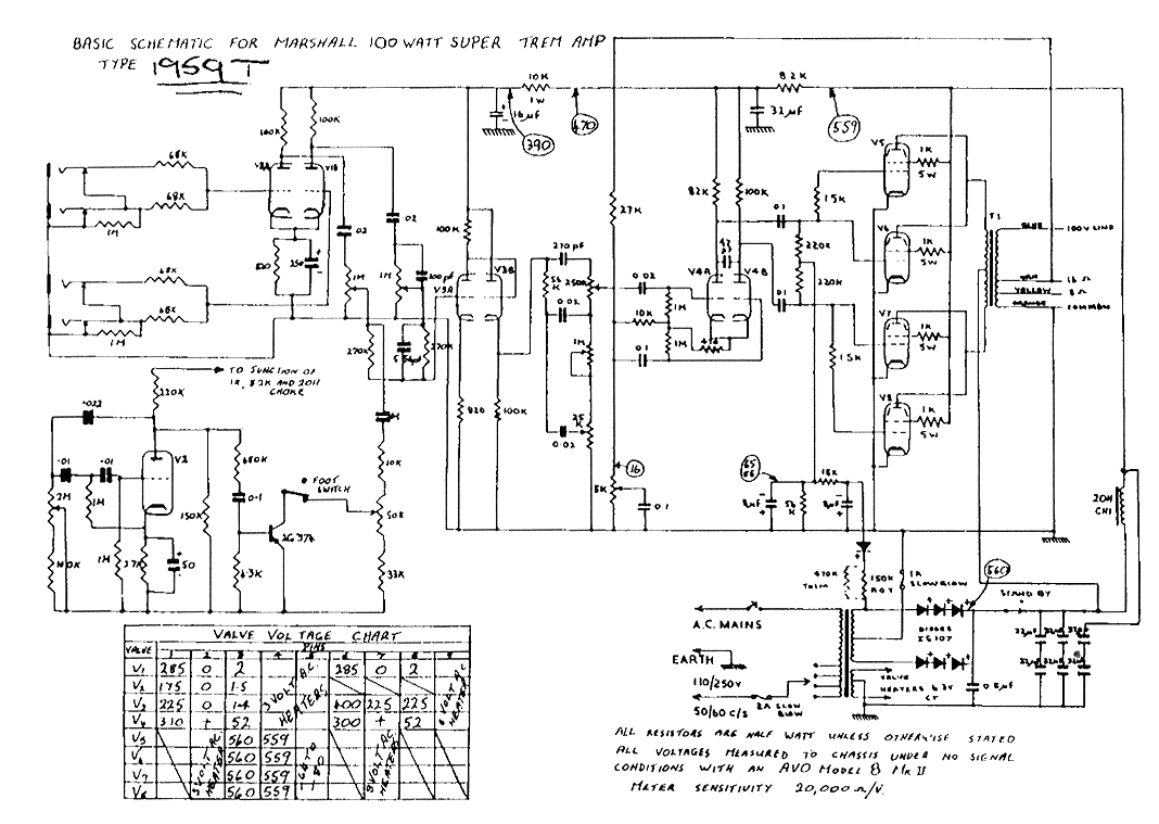 Marshall jcm 2000 dsl 50 schematic drawings